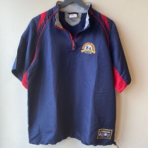 Cooperstown All Star Village pullover large navy short sleeve quarter zip